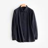 Camisa de Manga Larga de Modal para Mujer Otoño 2025 Simple Holgada Cuello Solapa Adelgazante Top Estilo Minimalista Francés