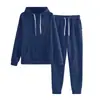 Conjunto de Sudadera con Capucha y Pantalones de Color Sólido de Manga Larga Talla Grande para Mujer, Ropa Deportiva Casual Holgada, Conjunto de Dos Piezas para Otoño e Invierno