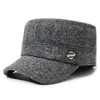 Gorra de Invierno para Hombre Estilo Papá Protección contra el Frío Protección para los Oídos Gorra de Copa Plana para Hombres de Mediana Edad y Mayores Abuelo Hombre Mayor Gorra Gruesa de Algodón Cálida con Terciopelo