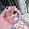 Pulsera de Cuarzo Rosa Natural, Pulsera de Cuarzo Rosa de Madagascar, Pulsera de Cadena de Cristal Rosa Starlight Jelly al por Mayor