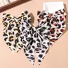 Tejido de Satén Brillante Europeo y Americano Transfronterizo Pinza para el Cabello de Lazo Estampado de Leopardo Pinza de Una Sola Palabra Pinza de Resorte Accesorios para el Cabello de Mujer Venta al por Mayor