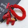 Huayang Año Nuevo Zodiaco Año Caballo Pu Llavero Decoración Bolso Serie Roja Lanyard Festivo para Teléfono Colgante de Bolsa