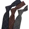 Corbata de Lana Sintética para Hombre 6CM Estrecha Estilo Retro Británico Europeo y Americano Casual Negocios Patrón Cuadros Manual