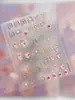 Antu Calcomanías para Uñas Estilo Francés Florales Acuarela Rosa Dorado Línea Moño Perla Decoraciones Florales para Uñas Yt8393