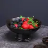 Nuevo Plato de Postre Cerámico con Pie Alto para Uso Doméstico, Plato para Frutas y Bocadillos de Mesa de Té, Plato para Frutas Secas, Plato de Fruta Cerámico Creativo Retro