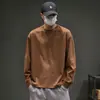 Camiseta Básica de Manga Larga de Color Sólido con Cuello Redondo de Marca Trendy de Peso Pesado 260g Versátil Holgada Casual Top para Primavera y Otoño Camiseta Base