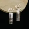 Djy Estilo Antiguo Hanfu Accesorios Peine de Luna Adorno Pieza de Flor Hueca de Metal Vintage Material para Accesorios del Cabello Color Dorado