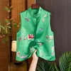 Chaleco de algodón con cuello mao bordado, moda nacional para mujer, ropa tipo traje Tang para mujer, nuevo chaleco de estilo chino sin mangas