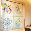Año Nuevo Dibujo Lineal Fuegos Artificiales Tienda Pegatinas Electrostáticas para Puertas de Vidrio Decoración de Escena para Ventana de Centro Comercial Pegatinas Coloridas para Ventana 2027