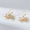 Colección de collares de vida marina para mujer cobre con incrustaciones de circonio chapado en oro real colgante estrella de mar delfín pez dorado cadena clavicular collar femenino