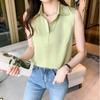 Colete de verão estilo Hong Kong blusa interna feminina 2023 sexy camisa externa sem mangas chiffon camisa básica