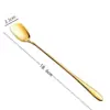 Cuchara Cuadrada de Acero Inoxidable 304 con Mango Largo, Cuchara para Remover Café, Cuchara para Hielo de Bar, Cuchara para Miel y Postre para el Hogar, Personalizable con Logo