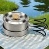Utensilios de cocina para exteriores transfronterizos Camping Sartén antiadherente 304 Traje de camping Picnic Plegable Portátil Sartén Olla para sopa Olla para cocinar