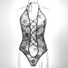 Pijama sexy de malla, camisón sexy hueco, tentación de encaje, ropa interior delgada de una pieza con perspectiva, falda con tirantes 3118
