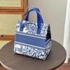 Bolsa desechable no tejida con aislamiento de papel de aluminio para llevar, patrón, bolsa de aislamiento, embalaje sellado, a prueba de aceite, impermeable, estampado