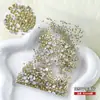 Decoraciones para uñas de colores en bolsa, fondo plano, tamaños mixtos, diamantes redondos pequeños blancos transparentes súper brillantes para decoración de uñas DIY