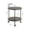Mesa Auxiliar de Carrito de Doble Capa de Moda Mesa Auxiliar de Sofá Mesa Pequeña Mesa Redonda Pequeña para Sala de Estar Mesa de Noche Simple Estante de Esquina Estante de Almacenamiento
