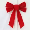Tela Roja Afelpada Borde Dorado Lazo Decoración Navideña Terciopelo Lazo Creativo Adecuado para Guirnalda Exterior Regalos