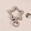 Anel de metal com fecho de mola, pingente para chaveiro, acessório para bolsa, materiais, estrela colorida, feito à mão, DIY, com contas de metal