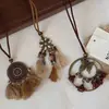 Collar Bohemio Marrón Vintage con Borlas, Estilo Étnico Hippie, Nicho 2026 Nueva Cadena para Suéter con Colgante de Mariposa