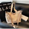 Bolso de tela transfronterizo para mujer, otoño e invierno 2024, nuevo, combinable, de gran capacidad, para estudiantes, bolso de hombro para ir al trabajo