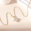 Elegante y Estilizada Cadena de Clavícula para Mujer con Colgante de Acero de Titanio en Forma de Diamante, Estilo Ins de Lujo Ligero, Joyería Popular Transfronteriza