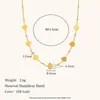 Cadena de Colección Transfronteriza Europea y Americana Cadena de Clip Geométrica Cadena de Cuentas Collar de Flores Acero Inoxidable Chapado en Oro de 18K Colgante de Lujo Ligero Francés