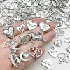 20/50/100 Piezas Aleatorias de Plata Antigua con Forma de Corazón y Ángel para Manualidades, Pulseras, Llaveros, Collares, Colgantes