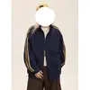 Chaqueta deportiva de corte relajado con diseño de franja lateral, ajuste holgado, cómoda para el uso diario, para ir al trabajo y salidas casuales