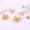 Cuentas Sueltas Chapadas en Cobre con Color Conservado de Oro Real de 18K Cuentas Redondas Chapadas en Oro Cuentas Espaciadoras para Pulsera Collar Material DIY Hecho a Mano Accesorios de Joyería