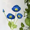 Flores de Papoula Artificiais Aveludadas de Seda para Locais de Casamento, Flores Artificiais de Hotel, Decorações de Mesa, Adereços, Flores de Papoula Artificiais