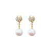 Pendientes colgantes de perlas de camelia estilo pequeño y fragante moda temperamento de alto sentido pendientes de socialité joyería de oreja de personalidad de nicho