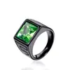 Directo de fábrica joyería europea y americana moda retro anillo de acero inoxidable hombre gema moda anillo de acero de titanio
