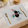 Jogo Americano de Natal Jit Decoração de Mesa de Festa Tapete Hotel Restaurante Casa Linho Estampado Antiderrapante Antiescaldante Tapete de Mesa