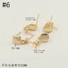 Pendientes de concha con incrustaciones de microcirconita de oro real chapado en cobre con perla, pendientes huecos, pendientes con pasador de plata 925 para DIY, accesorios para pendientes
