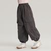 Pantalones para Niña Pudding Haru 2025 Primavera Nuevos Color Sólido Pantalones Cargo Moda Versátil Pantalones Largos para Niña Grande