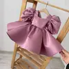Novo Vestido de Cetim para Daminha Festa de Aniversário Modelo Infantil Passarela Apresentação de Piano Saia Tutu Vermelho Preto