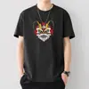 Camiseta Masculina Estampada de Manga Curta para o Verão, Solta, Gola Redonda, Moderna, Manga Meia-Manga, Peça Versátil para Usar por Baixo, Top, Camiseta Masculina