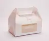 Venta al por mayor del fabricante Color personalizado Caja de papel para empaque de tarjeta blanca Caja portátil para pastel en rodajas Pastelería Mousse Pastel Horneado