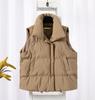 Chaleco de Algodón para Mujer Estilo Coreano Estilo Chanel Cuello Vertical Nuevo Chaleco Acolchado de Algodón sin Mangas Chaleco Exterior Chaqueta de Moda