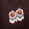 Pendientes Vintage Bordados Hechos a Mano de Estilo Étnico de Moda con Borlas Pequeñas, Joyería de Plata Miao de Yunnan, Color Blanco, Tamaño 41