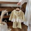 Conjunto de Dos Piezas de Encaje Nuevo Otoño 2026 Dianxi para Bebés Niñas: Conjunto de Dos Piezas: Cárdigan con Capucha y Pantalones Acampanados