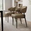 Sillas de comedor estilo italiano, sencillas y modernas, para uso doméstico, con respaldos, que ofrecen un toque de lujo, comodidad de alta gama y son adecuadas para hoteles y juegos de mahjong; marco de metal