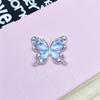 Nuevo accesorio transfronterizo de 34*40 MM con forma de mariposa de cristal con diamantes de imitación en polvo de aleación de color, accesorios para el cabello y ropa, accesorios de bricolaje