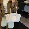 Bolsa Tote de Gran Capacidad para Mujer 2025 Otoño e Invierno Nuevo Estilo Color Sólido Estilo Perezoso Cruzada Versátil Bolso Cesta