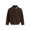 Yidao Vintage 2026 Primavera Novo Estilo Patchwork Couro Gola Reversível Camurça Jaqueta Masculina Old Money Cleanfit Toque de Luxo Casaco