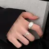 ¡Viento de tiro gigante y guapo! Anillo para Mujer Frío Cepillado Mate Liso Minimalista Japonés y Coreano Anillo 2025 Nuevo Anillo de Moda