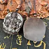 Colgante de madera de azufaifo de jade natural Etiqueta del dios de la riqueza en relieve Wuye Accesorios para coche