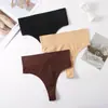 Roupa íntima de tamanho grande europeia e americana para mulheres, fio dental sexy sem costura, cintura média, secagem rápida, para esportes e yoga, atacado