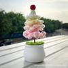 Árbol de Navidad de Tres Capas Tejido a Mano Transfronterizo con Maceta Adornos de Escritorio Productos Terminados de Ganchillo de Lana Venta Caliente en Amazon